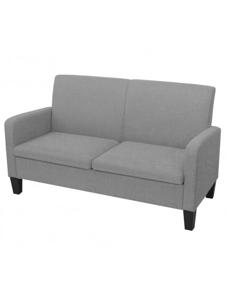 Set di Divani 2 pz in Tessuto Grigio Chiaro