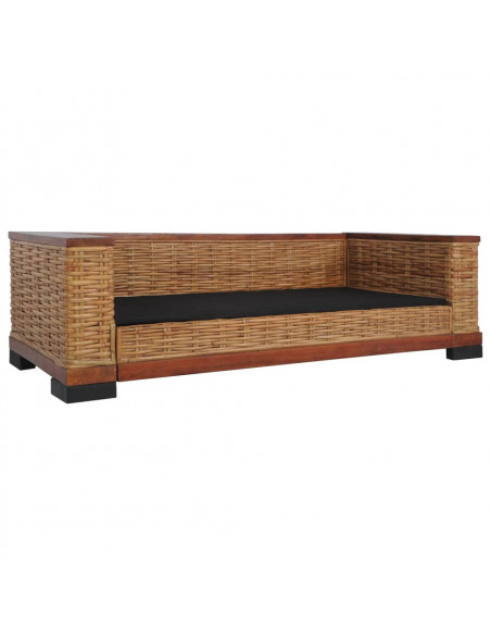 Set di Divani 2 pz con Cuscini in Rattan Naturale Marrone
