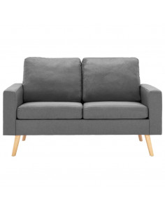 Set di Divani 2 pz in Tessuto Grigio Chiaro