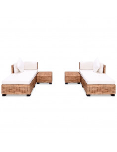 Set Divano 16 pz in Rattan Naturale