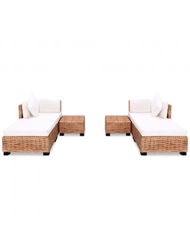 Set Divano 16 pz in Rattan Naturale