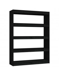 Libreria/Divisorio Nero 100x30x135,5 cm in Legno di Pino 2