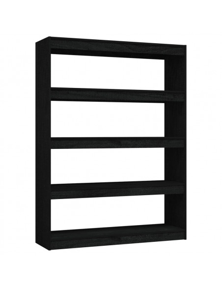 Libreria/Divisorio Nero 100x30x135,5 cm in Legno di Pino