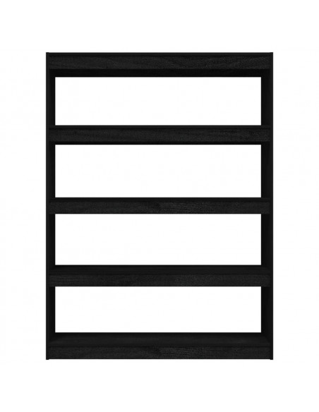 Libreria/Divisorio Nero 100x30x135,5 cm in Legno di Pino