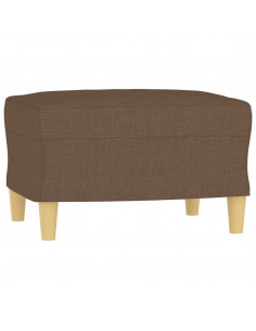 Set di Divani 3 pz con Cuscini Marrone in Tessuto