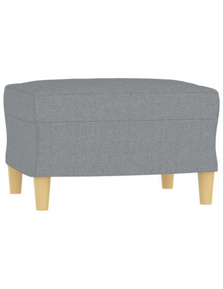 Set di Divani 3 pz con Cuscini Grigio Chiaro in Tessuto
