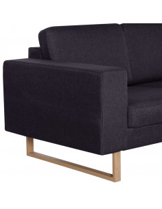 Set Divani 2 pz in Tessuto Nero