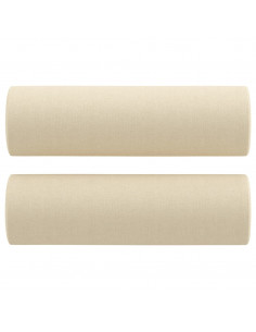 Set Divani 2 pz con Cuscini Crema in Tessuto