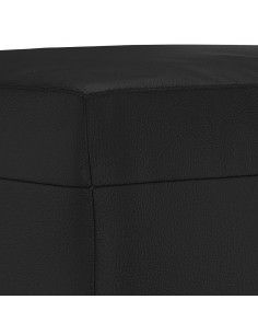 Set di Divani 4 pz con Cuscini Nero in Similpelle