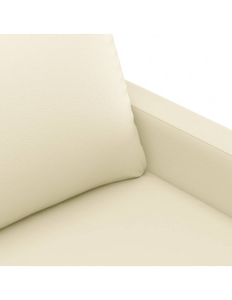 Set di Divani 2 pz con Cuscini crema in Similpelle