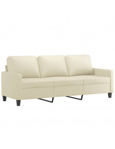 Set di Divani 4 pz con Cuscini crema in Similpelle