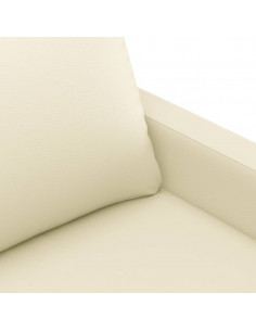 Set di Divani 2 pz con Cuscini crema in Similpelle