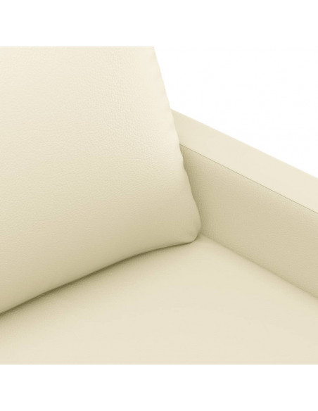 Set di Divani 2 pz con Cuscini crema in Similpelle