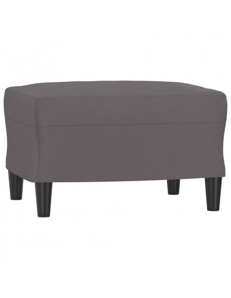 Set di Divani 3 pz con Cuscini Grigio in Similpelle