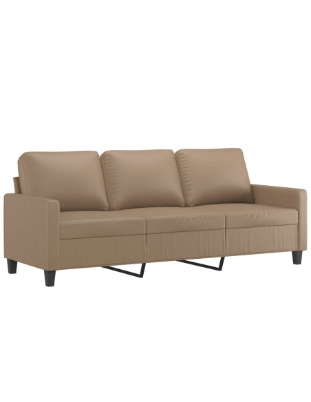 Set di Divani 3 pz con Cuscini cappuccino in Similpelle