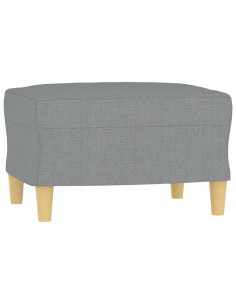 Set di Divani 3 pz con Cuscini Grigio Chiaro in Tessuto