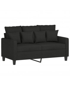 Set Divani 3 pz con Cuscini Nero in Tessuto