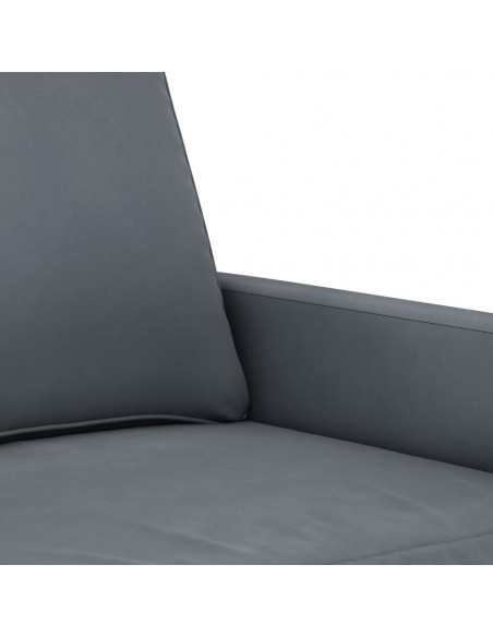 Set di Divani 3 pz con Cuscini Grigio Scuro in Velluto