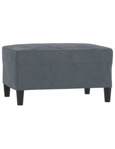 Set di Divani 3 pz con Cuscini Grigio Scuro in Velluto