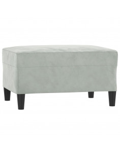 Set di Divani 3 pz con Cuscini Grigio Chiaro in Velluto