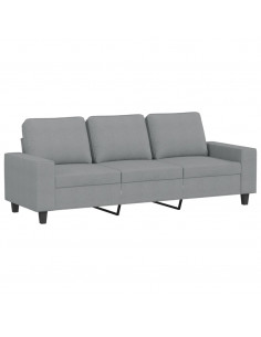 Set di Divani 4 pz Grigio Chiaro in Tessuto