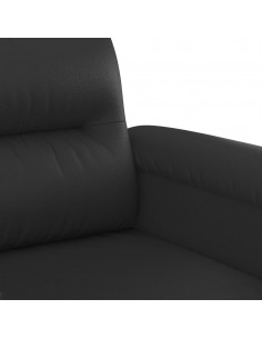 Set di Divani 2 pz con Cuscini Nero in Similpelle