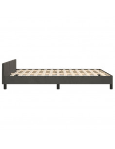 Giroletto con Testiera Grigio Scuro 140x200 cm in Velluto 2