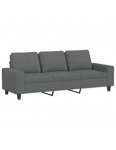Set di Divani 3 pz Grigio Scuro in Tessuto