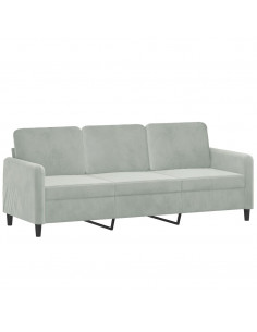 Set di Divani 3 pz Grigio Chiaro in Velluto