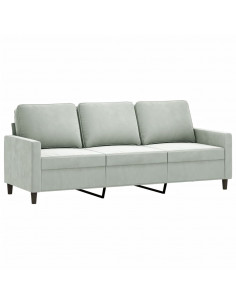 Set di Divani 4 pz con Cuscini Grigio Chiaro in Velluto