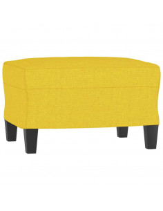 Set di Divani 3 pz con Cuscini Giallo Chiaro in Tessuto