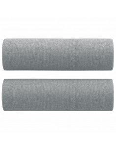 Set Divani 2 pz con Cuscini Grigio Chiaro in Tessuto