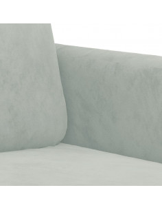 Set di Divani 2 pz con Cuscini Grigio Chiaro in Velluto