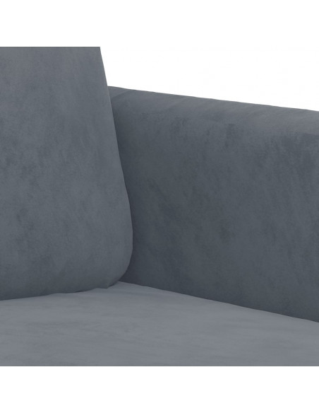 Set di Divani 2 pz Grigio Scuro in Velluto