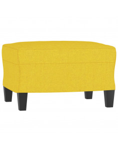 Set di Divani 3 pz con Cuscini Giallo Chiaro in Tessuto