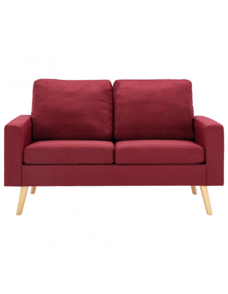 Set Divani 2 pz in Tessuto Rosso Vino