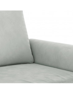 Set di Divani 2 pz con Cuscini Grigio Chiaro in Velluto