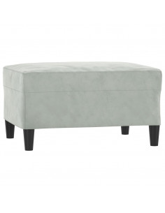 Set di Divani 3 pz con Cuscini Grigio Chiaro in Velluto