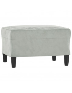 Set di Divani 3 pz con Cuscini Grigio Chiaro in Velluto