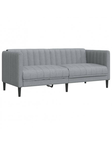 Set di Divani 2 pz Grigio Chiaro in Tessuto