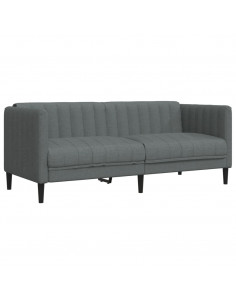Set di Divani 2 pz Grigio Scuro in Tessuto
