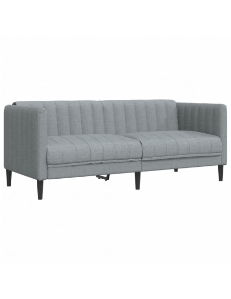 Set di Divani 3 pz Grigio Chiaro in Tessuto