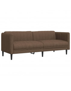 Set di Divani 2 pz Marrone in Tessuto