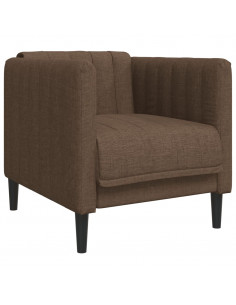 Set di Divani 3 pz Marrone in Tessuto