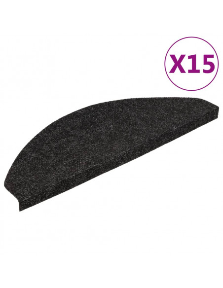 Tappetini Autoadesivi per Scale 15 pz 65x22,5x3,5 cm Antracite