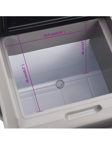 Borsa Frigo con Manico e Ruote Nera e Grigia 40 L Polipropilene