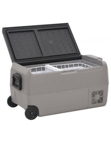 Borsa Frigo con Manico e Ruote Nera e Grigia 36 L PP e PE