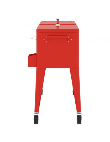 Carrello Porta Ghiaccio su Ruote Rosso 92x43x89 cm