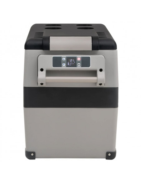 Borsa Frigo con Manico e Adattatore Nera e Grigia 55 L PP e PE