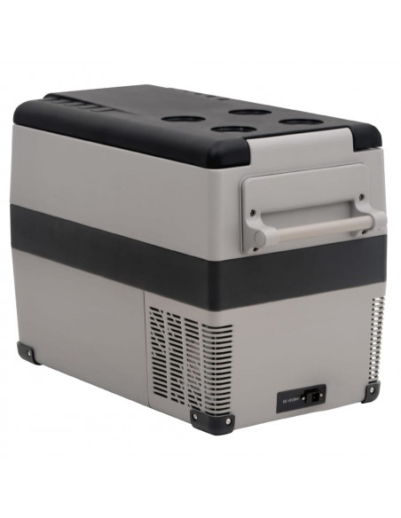 Borsa Frigo con Manico e Adattatore Nera e Grigia 55 L PP e PE